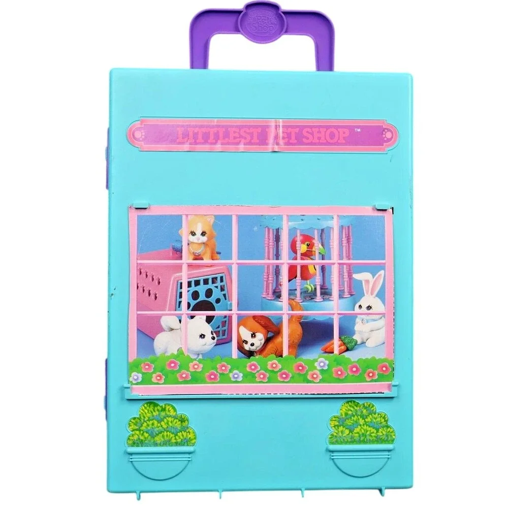 Vintage1992 Littlest Pet Shop Kenner Blue Carry Case Playset‎ Toy Pets Figures